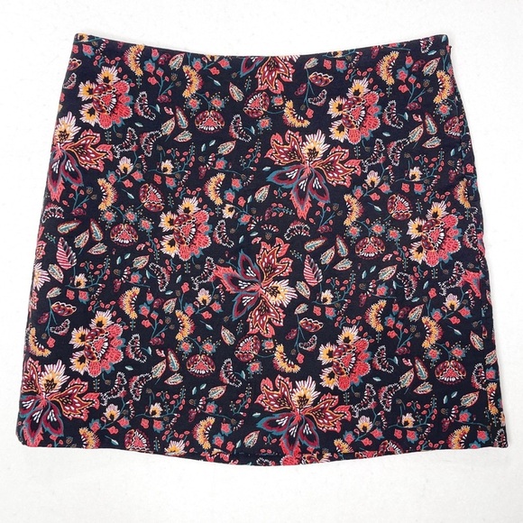 LOFT Boho Floral Tapestry Print Mini Skirt Size 16T - Picture 1 of 8
